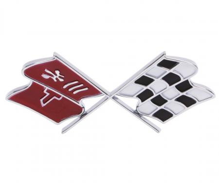 Trim Parts 1968 Chevrolet Corvette Fuel Door "X-Flag" Emblem, Each 5954