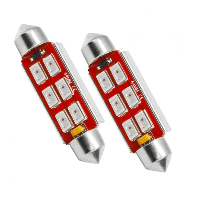 Oracle Lighting 44mm 6 LED 3-Chip Festoon Bulbs, Red, Pair 5207-003
