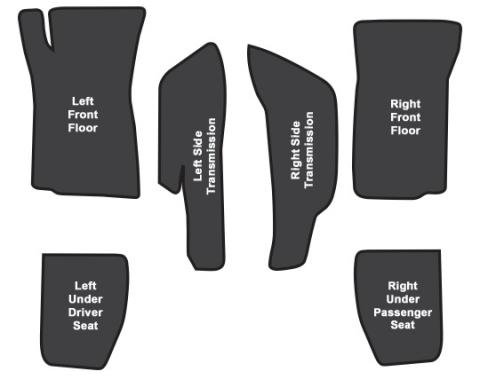 ACC 1976-1982 Chevrolet Corvette Sound Deadener Front 6pc Mastic with Pad