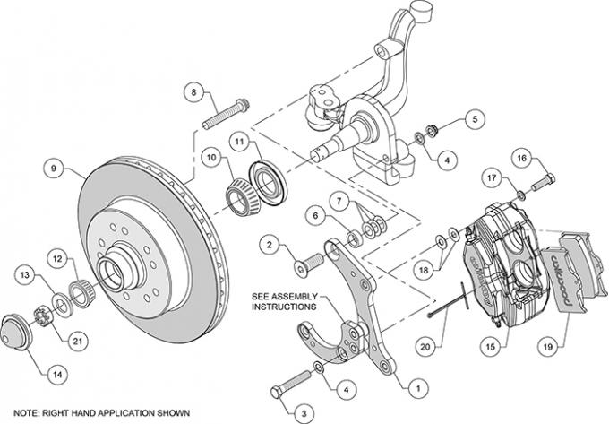 Wilwood Brakes Classic Series Dynalite Front Brake Kit 140-14663-R