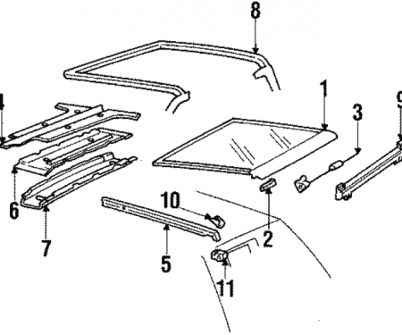 GM Glass T-Top Roof Panel, Left NOS 20624935