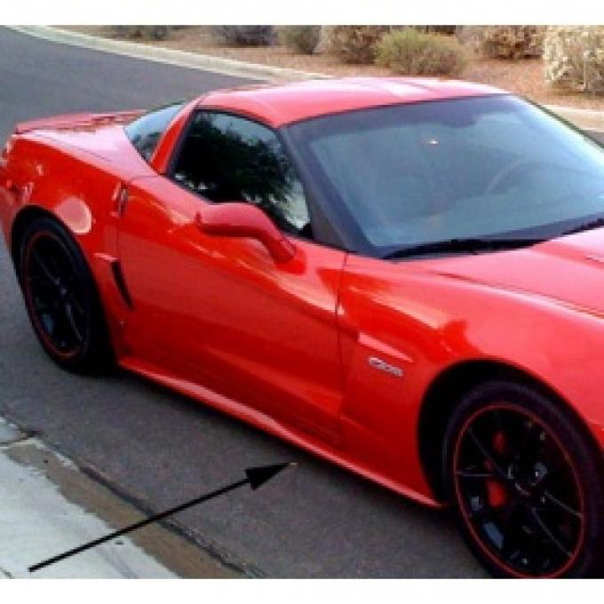 Corvette C6 Side Skirts, ZR1 Style, Painted Factory Exterior Colors, Blade Silver, 2009-2013