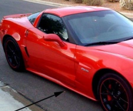 Corvette Side Skirts, ZR1/Z06 & Grand Sport, Painted Factory Exterior Colors, Torch Red, 2010-2013