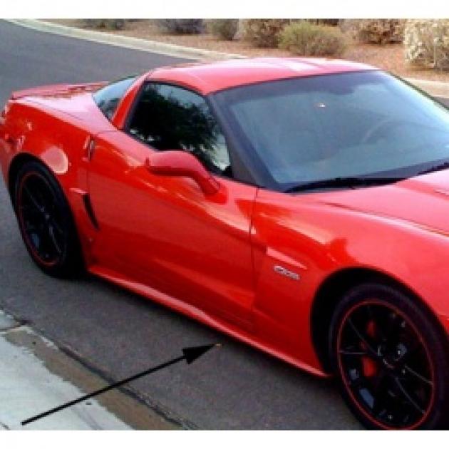 Corvette C6 Side Skirts, ZR1 Style, Painted Factory Exterior Colors