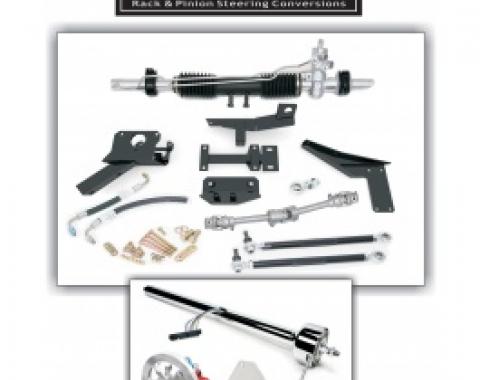 Corvette Rack & Pinion Conversion Kit, Steeroids, With Power Steering, Unpainted Column, 1958-1962