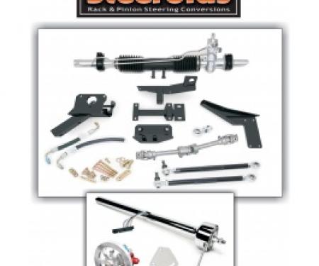 Corvette Rack & Pinion Conversion Kit, Steeroids, With Power Steering, Chrome Column, 1958-1962