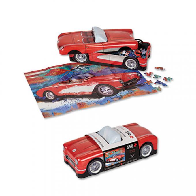 550 Piece Corvette Puzzle in Corvette Tin