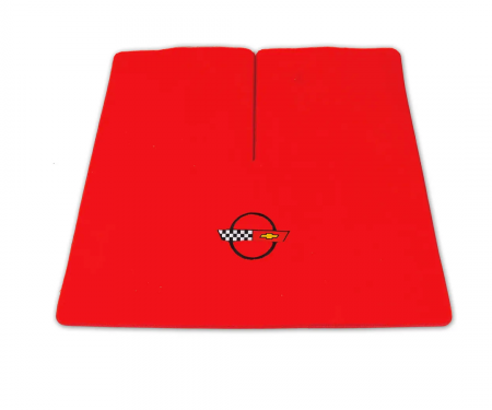 Corvette Cargo Mat, Velourtex Red with C4 Black, 1984-1990