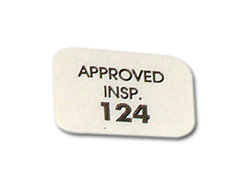 Corvette Heater Core Housing Inspection Approval Decal, 1956-1962