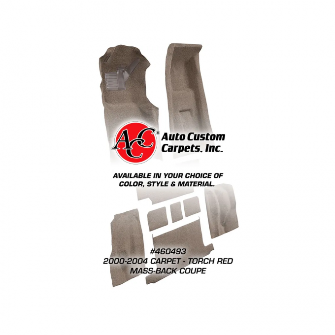 Corvette Carpet, Torch Red Mass Back Coupe, 2000-2004