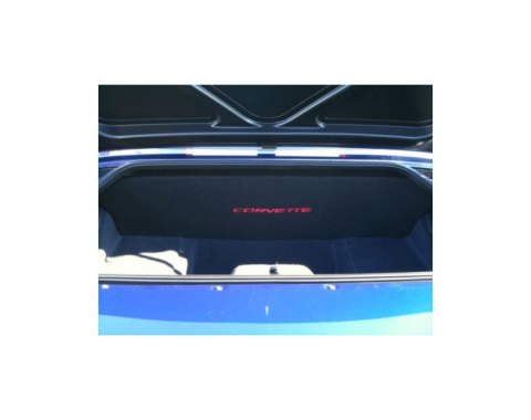Corvette Compartment Divider, With Carpet & C5 Script, "Quiet Ride", 1999-2004