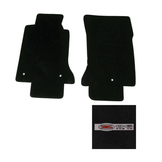 Corvette Mats, Red with Z06 405HP Applq, 2002-2004