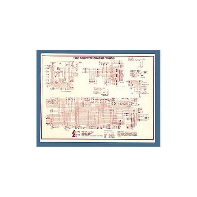 Corvette Wiring Diagram, Laminated, 1982