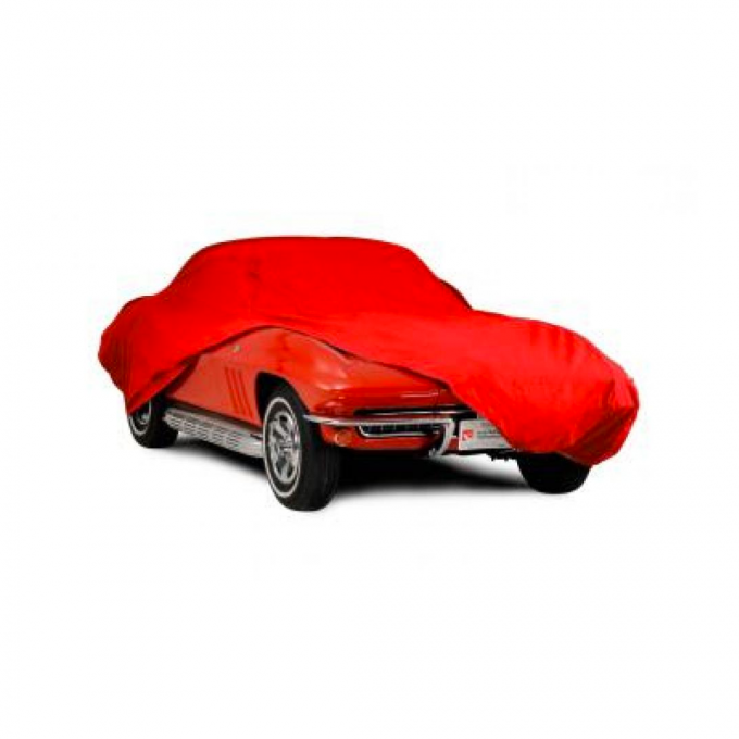 Corvette Car Cover, Indoor, Red, Stretch Satin, 1963-1967