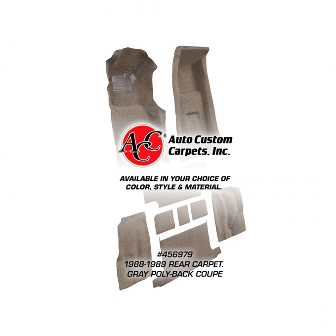 Corvette Rear Carpet, Saddle Poly-Bk Coupe  72, 1984-1987