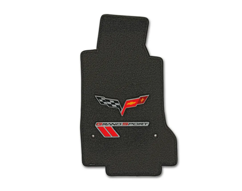 Corvette Mats Grand Sport Ebony with Dbl Logo, 2010-2011