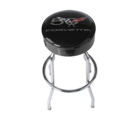 Corvette Counter Stool, 50th Anniversary Emblem