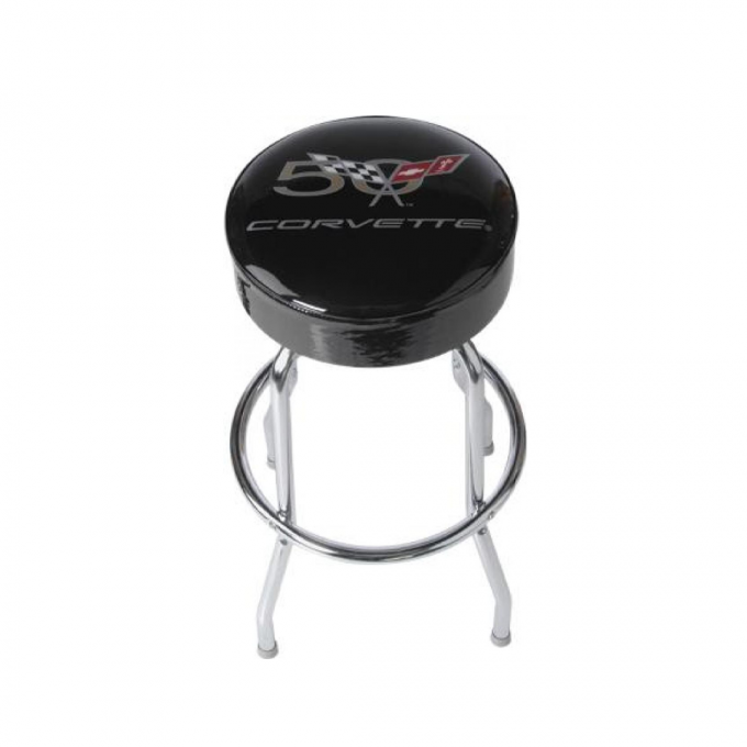 Corvette Counter Stool, 50th Anniversary Emblem