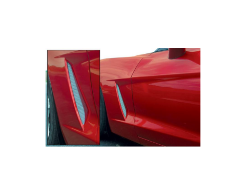 Corvette Side Fender Screens Stainless Steel, 2005-2013