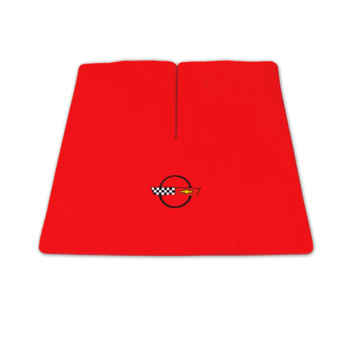 Corvette Cargo Mat, Velourtex Red with C4 Black, 1984-1990