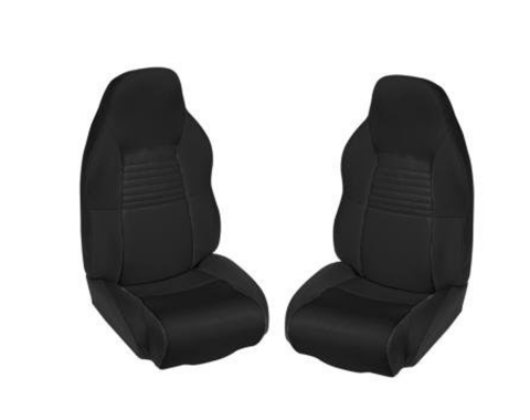 Corvette Neoprene Standard Seat Covers, No Logo, Black/Black, 1994-1996