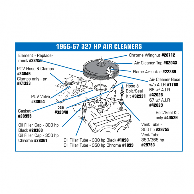 Corvette Air Cleaner Base, 327 with A.I.R, 1967