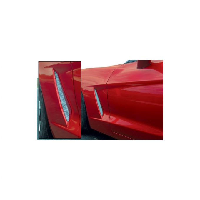 Corvette Side Fender Screens Stainless Steel, 2005-2013