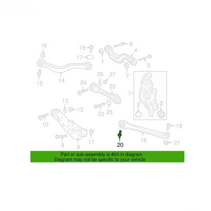 Corvette Bolt, Steer Gear & Upper Cont, Arm, 1997-2004