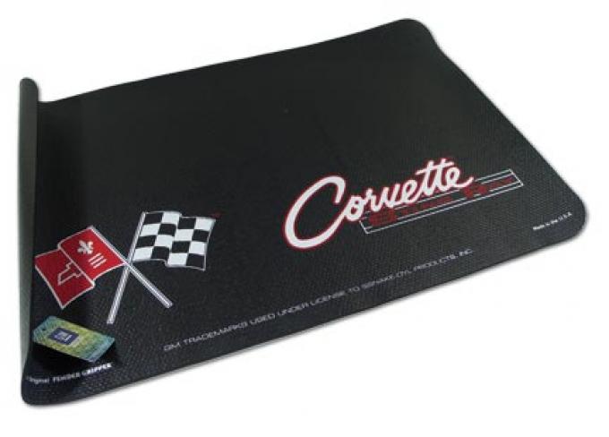 Corvette Fender Gripper Fender Cover, C2 Logo Black, 1963-1967