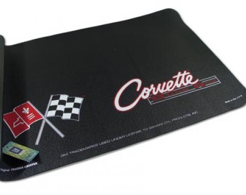 Corvette Fender Gripper Fender Cover, C2 Logo Black, 1963-1967