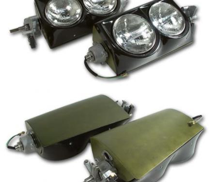 Corvette Headlight Assembly, Left & Right, 1963-1967