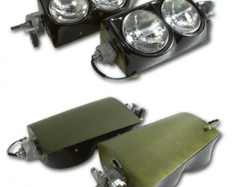 Corvette Headlight Assembly, Left & Right, 1963-1967