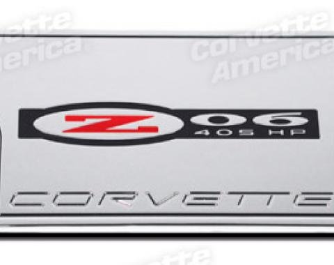 Corvette Exhaust Plate, Z06 405HP Chrome Billet, 2002-2004