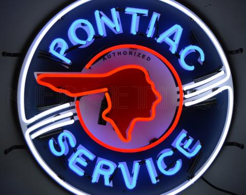 Neonetics Standard Size Neon Signs, Pontiac Service Neon Sign with Backing