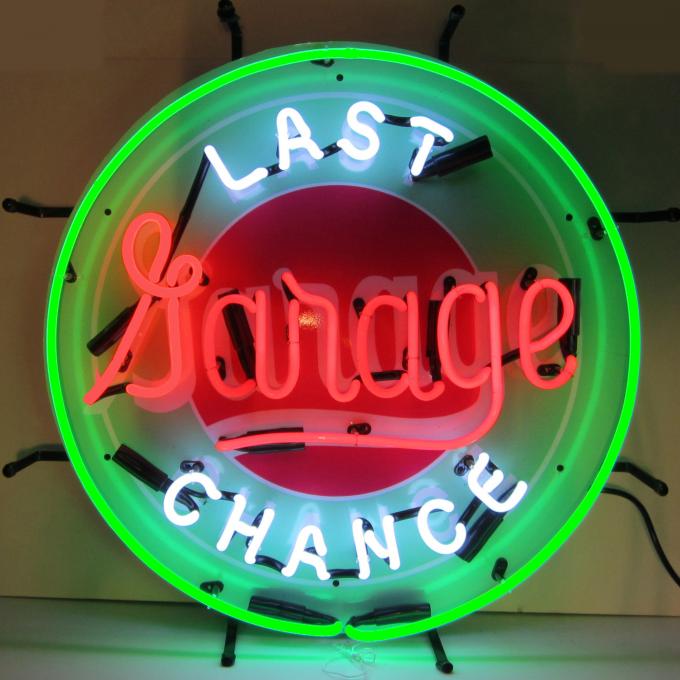 Standard Size Neon Signs, Gas Last Chance Garage Neon Sign