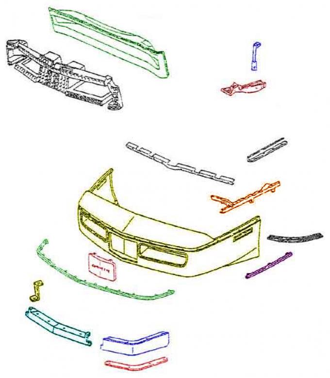 Corvette Front Bumper, Stock, ACI, TruFlex, 1991-1996