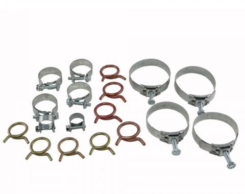 Corvette Radiator/Heater Hose Clamp Kit, With 327ci High Performance & With Air Conditioning, 1963-1967