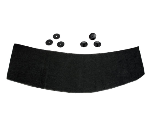 Corvette Hood Insulation Mat, with Pins and Retainer Black, 1969