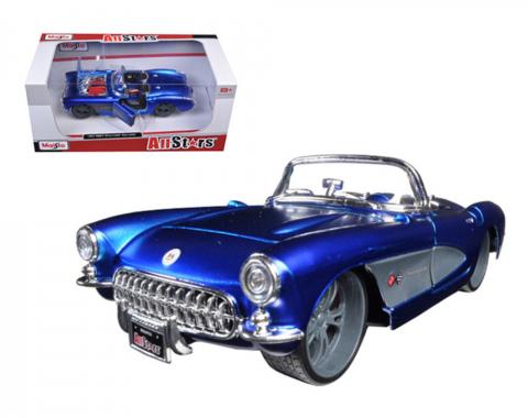 Maisto 1:24 W/B All Stars 1957 Chevrolet Corvette Blue