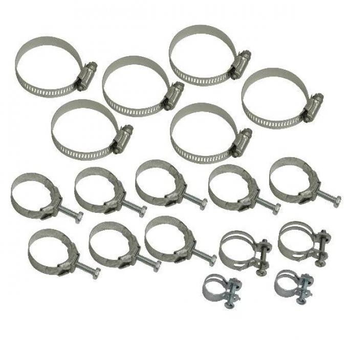 Corvette Radiator/Heater Hose Clamp Kit, 18 Piece,  454 with Air Conditioning,1970-1971