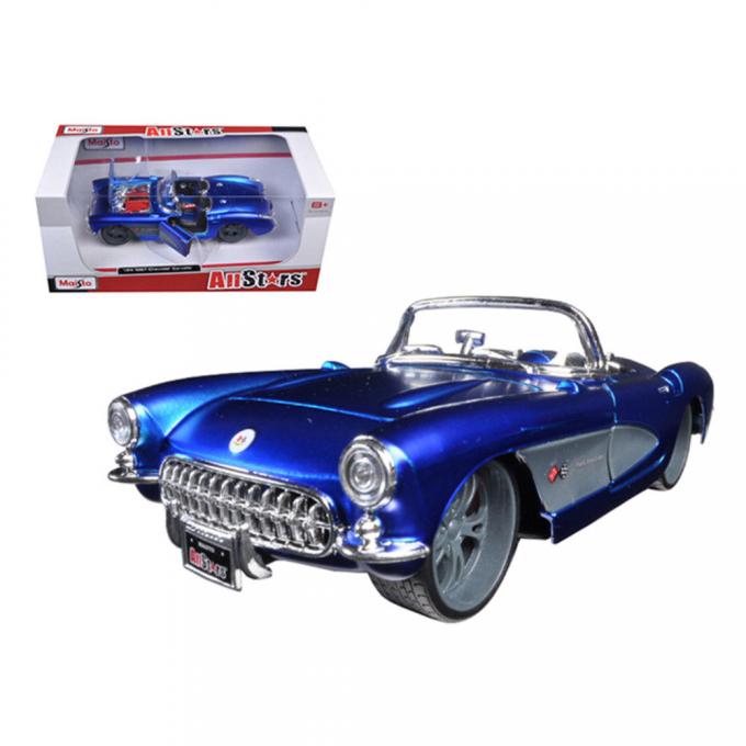 Maisto 1:24 W/B All Stars 1957 Chevrolet Corvette Blue