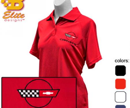 C4 Corvette Emblem Ladies Performance Polo Shirt