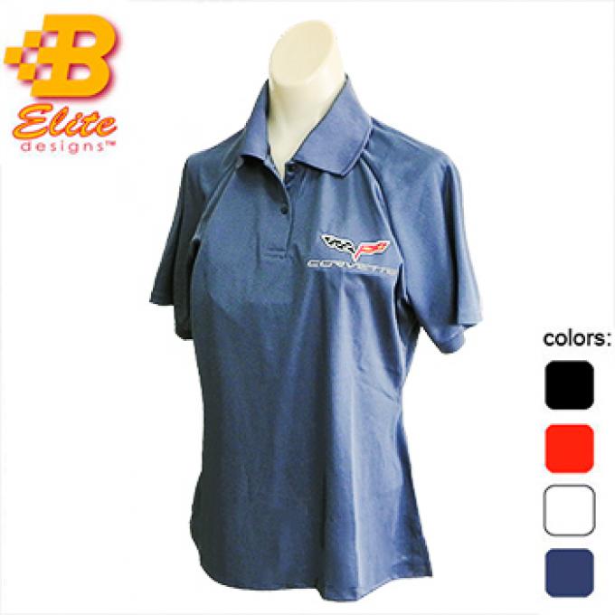 C6 Corvette Emblem Ladies Performance Polo Shirt