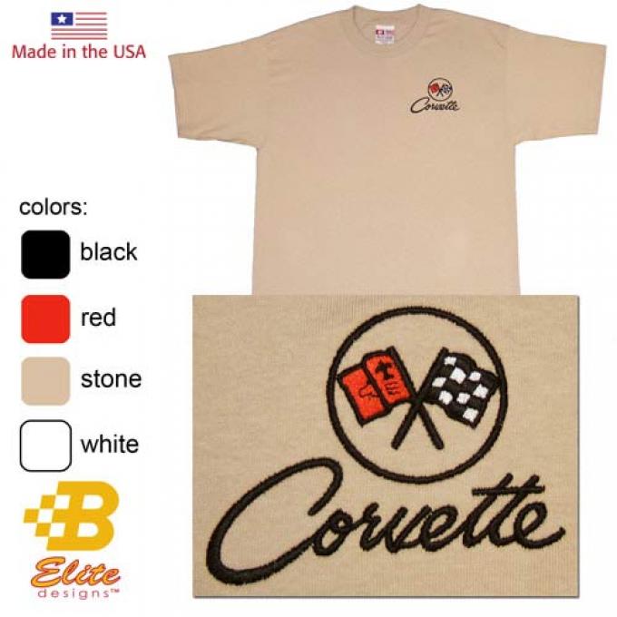 Corvette Embroidered T-Shirt with C2 Logo