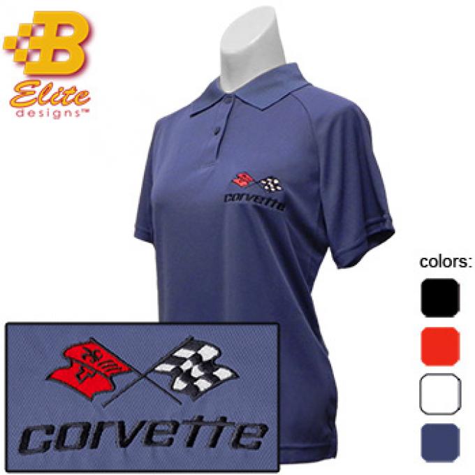 C3 Corvette Emblem Ladies Performance Polo Shirt