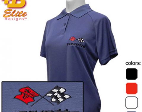 C3 Corvette Emblem Ladies Performance Polo Shirt