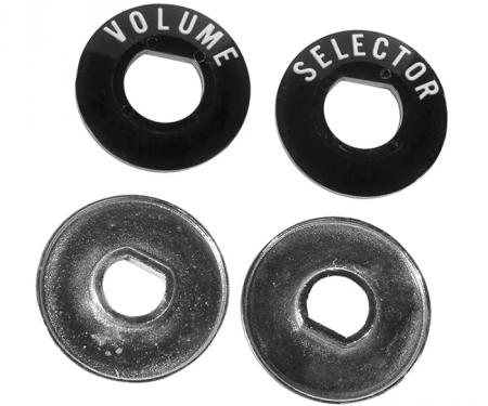 Corvette Radio Indicators, Volume/Selector with Bezels 4 Piece, 1956-1957