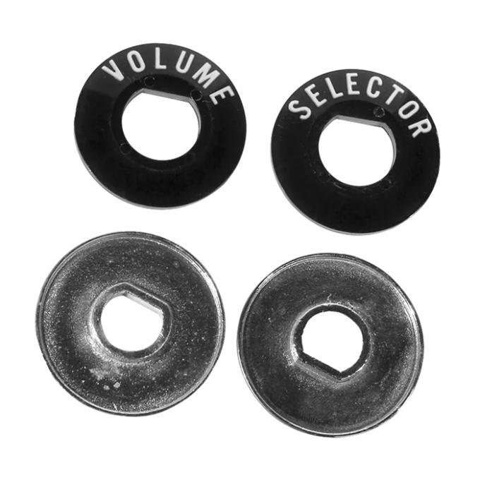 Corvette Radio Indicators, Volume/Selector with Bezels 4 Piece, 1956-1957