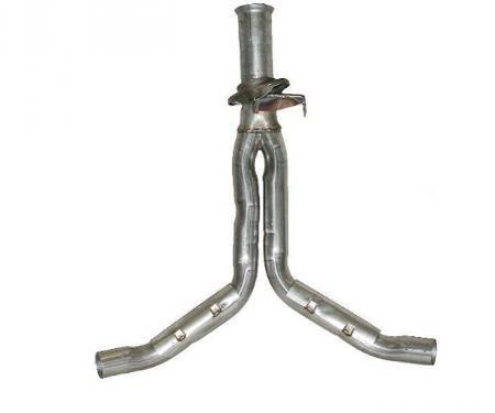 Corvette Exhaust Pipe, Rear Y with Heat Shields, 1986-1990