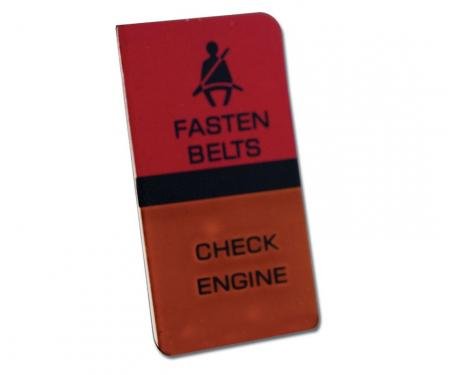 Corvette Lens, Seat Belt Warning/Check Engine, 1980-1982